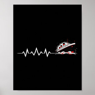 Póster Latido del corazón del Titanic Minimalista Vintage