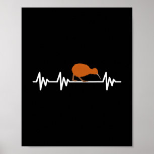 Póster Latido Nueva Zelanda Bandera Kiwi Pájaro Viaje Vac