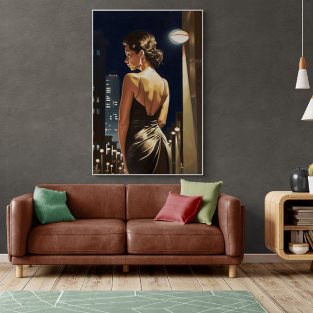 Póster Latina de pie bajo la pintura ligera de Miami Stre (Subido por el creador)