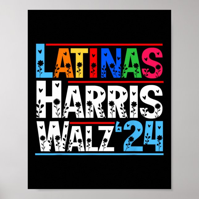 Póster Latinas florales Hispánicas Mes Del Patrimonio His (Frente)