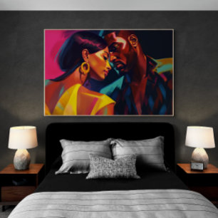 Póster Latinos bailando en una pintura de Miami Nightclub