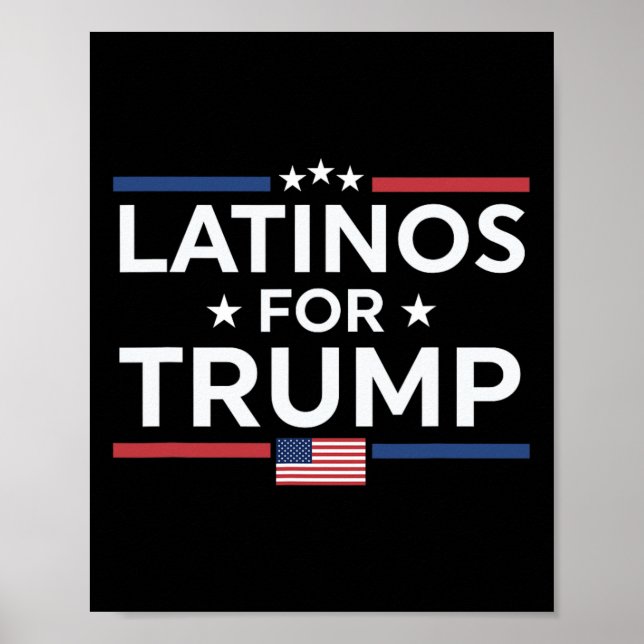 Póster Latinos por Trump 2024 - Elección presidencial Tru (Frente)
