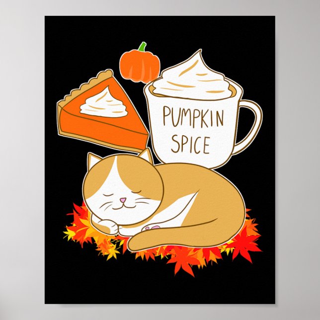Póster Latte de especias de calabaza (Frente)