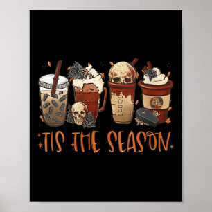 Póster Latte de especias de calabaza de café gótico de mu