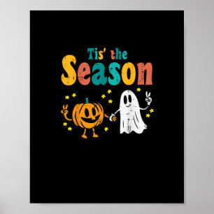 Póster Latte de Hoja de Calabaza de la Temporada Softbol 