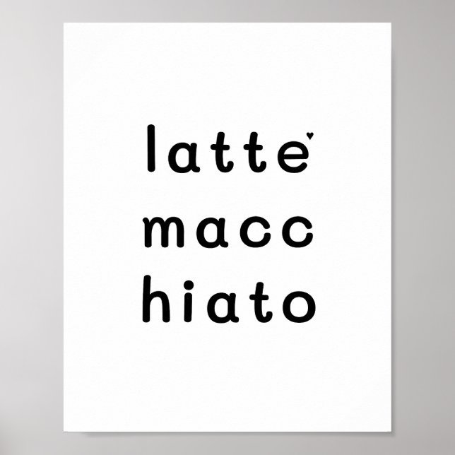 Póster Latte macchiato - minimalistic typography poster (Frente)