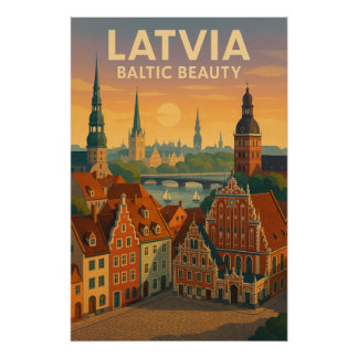Póster Latvia – Baltic Beauty
