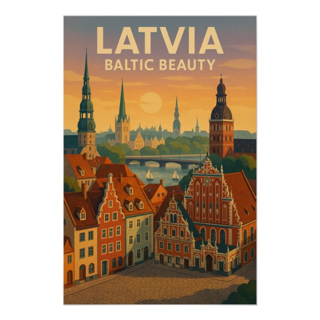 Póster Latvia – Baltic Beauty (Anverso)