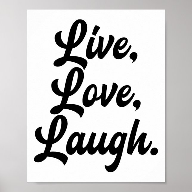 Póster Laugh Love Live Meditation Mindful Positivist (Frente)