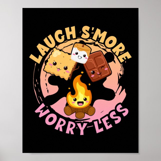 Póster Laugh S'more Worry Less Weekend Clamping Children  (Frente)