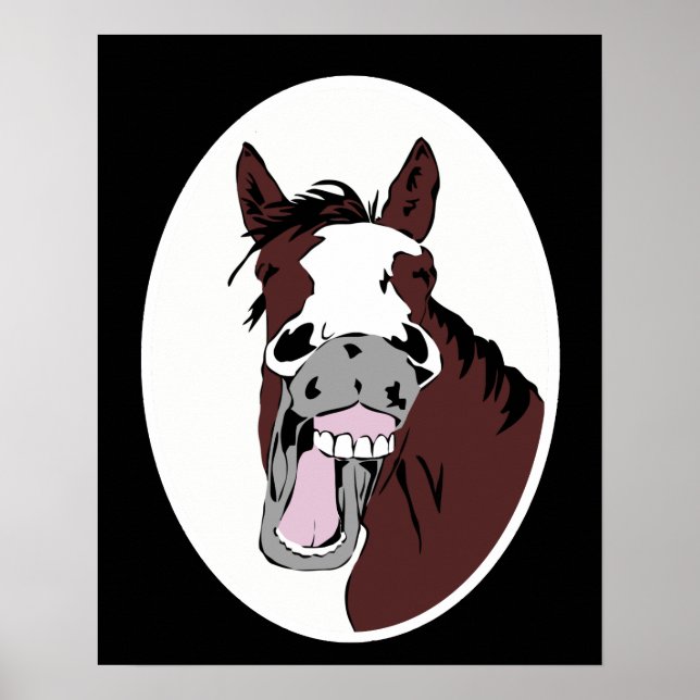 Póster Laughing Horse Personalizado Animal (Frente)