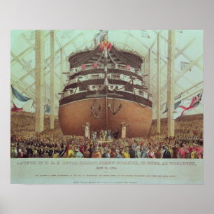 Póster Launch of H.M.S. Royal Albert, Screw Steamer
