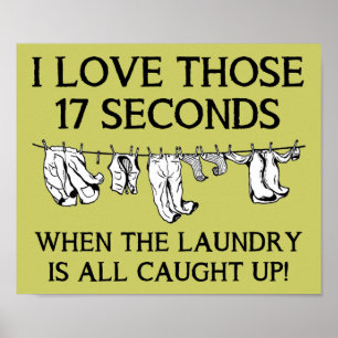 Póster Laundry Day House Cleaning Funny Poster Sign