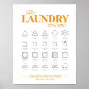 Póster Laundry Room Cheat Sheet