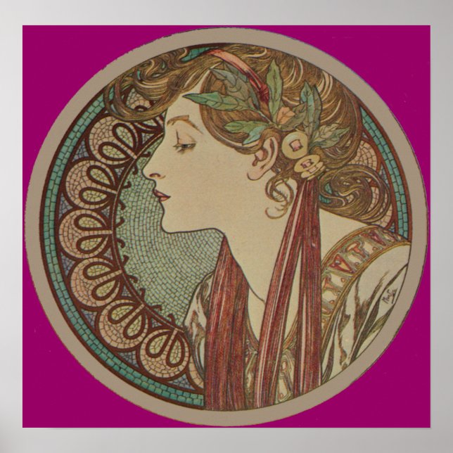 Póster Laurel de Alphonse Mucha (1901) Art Nouveau (Frente)