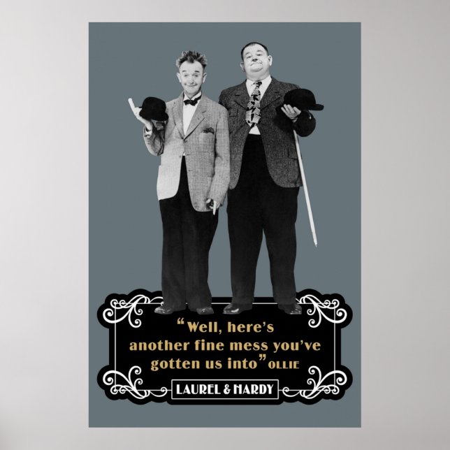 Póster Laurel Hardy Well Habla De Otro Fenómeno Youv (Frente)