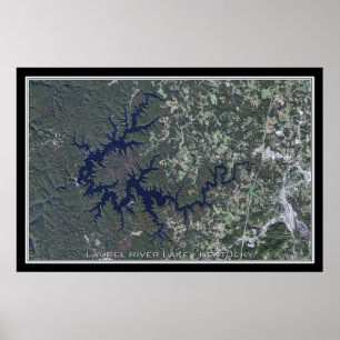 Póster Laurel River Lake Kentucky Satellite Poster Map