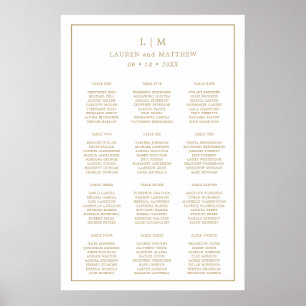Póster Lauren Gold Monogram Elegant Wedding