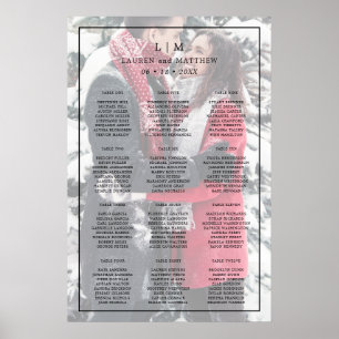 Póster Lauren Monograma Foto Boda Elegante