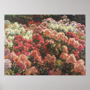 Póster Laurits Tuxen - Rhododendron en el jardín de Tuxen