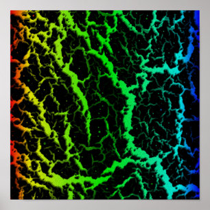 Póster Lava Espacial Agrietada - Arcoíris RYGCB