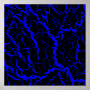 Póster Lava Espacial Agrietada - Azul