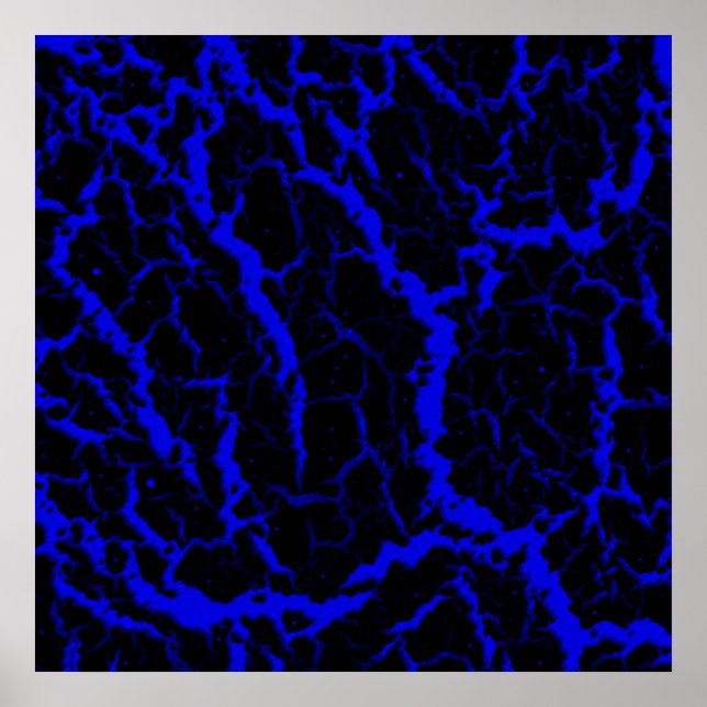Póster Lava Espacial Agrietada - Azul (Frente)