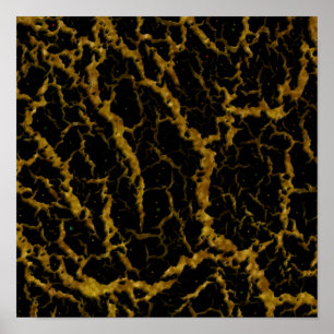 Póster Lava Espacial Agrietada - Brillo Naranja