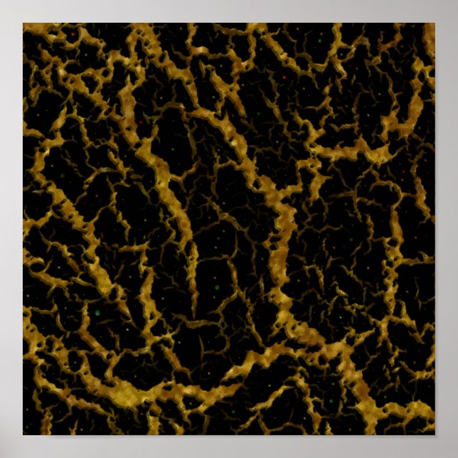 Póster Lava Espacial Agrietada - Brillo Naranja (Frente)