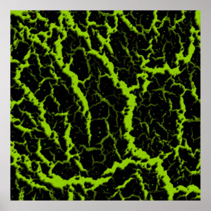 Póster Lava espacial agrietada - Lime