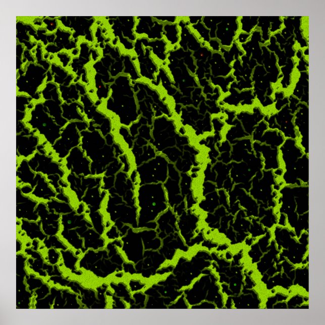 Póster Lava espacial agrietada - Lime (Frente)