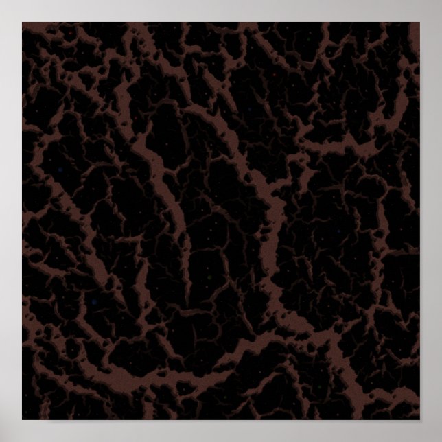 Póster Lava Espacial Agrietada - Marrón (Frente)