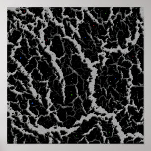 Póster Lava Espacial Agrietada - Plata