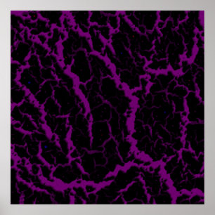 Póster Lava Espacial Agrietada - Púrpura