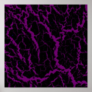 Póster Lava Espacial Agrietada - Púrpura