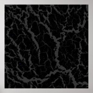Póster Lava espacial craqueada - Negro