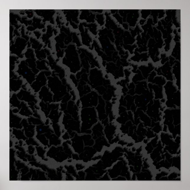Póster Lava espacial craqueada - Negro (Frente)