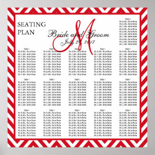 Póster Lava Red Chevron Zig Zag Boda