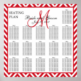 Póster Lava Red Chevron Zig Zag Boda
