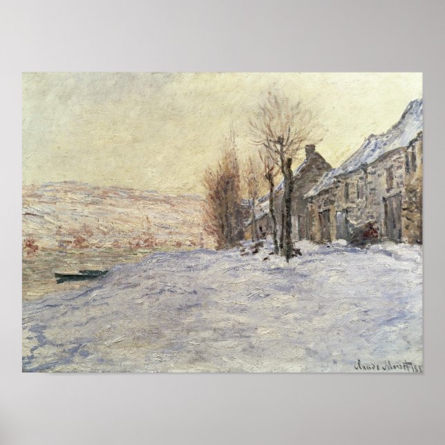 Póster Lavacourt under Snow, c.1878-81 (Frente)