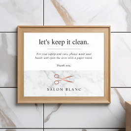 Póster Lavado de manos en el baño de la panadería Mint & 