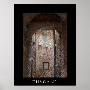 Póster Lavado de secado en poster negro toscano