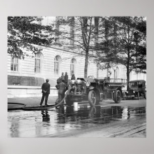 Póster Lavado del poder del coche de bomberos, 1923