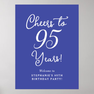 Póster Lavanda Celebra 95 Años Cumpleaños 95 Bienvenida