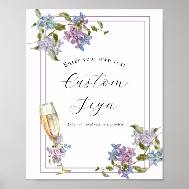 Póster Lavanda de brunch y burbuja y ducha de novia Lilac (Frente)