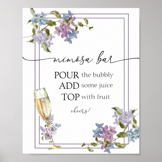 Póster Lavanda de brunch y burbuja y ducha de novia Lilac (Frente)