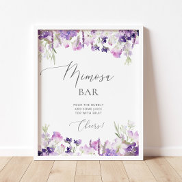 Póster Lavanda morada acuática Poster bar Mimosa