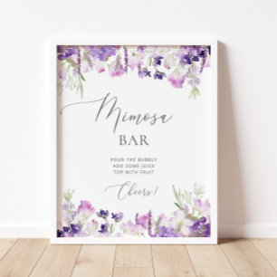 Póster Lavanda morada acuática Poster bar Mimosa