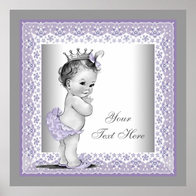 Póster Lavanda Vintage Morple Baby Princess (Frente)