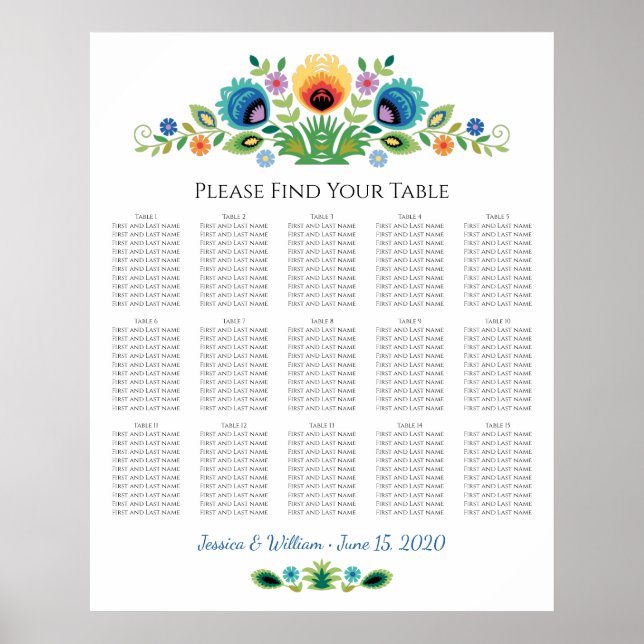 Póster Lavanda y amarillo de flores folclóricas polacas (Frente)